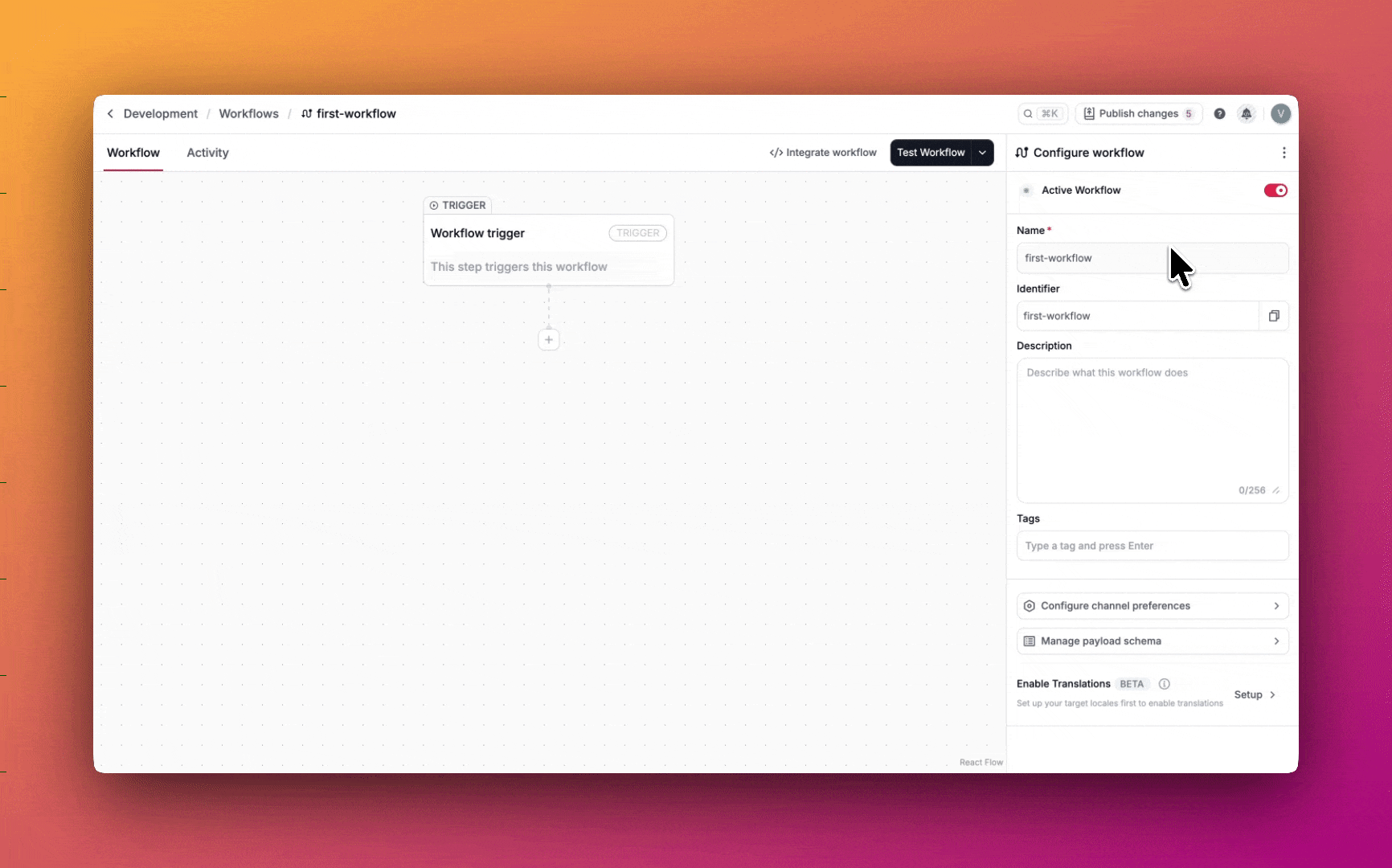 Active workflow